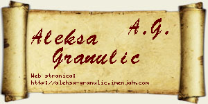 Aleksa Granulić vizit kartica